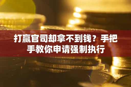 武汉打赢官司却拿不到钱？手把手教你申请强制执行
