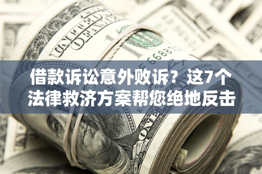 武汉借款诉讼意外败诉？这7个法律救济方案帮您绝地反击！
