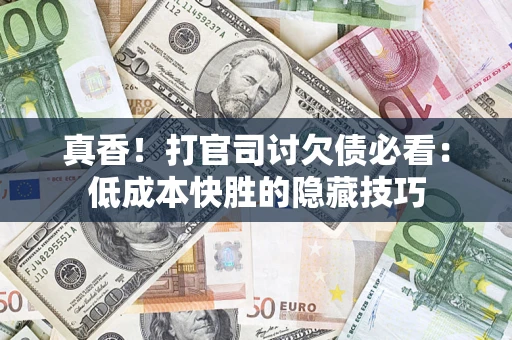 武汉真香！打官司讨欠债必看：低成本快胜的隐藏技巧